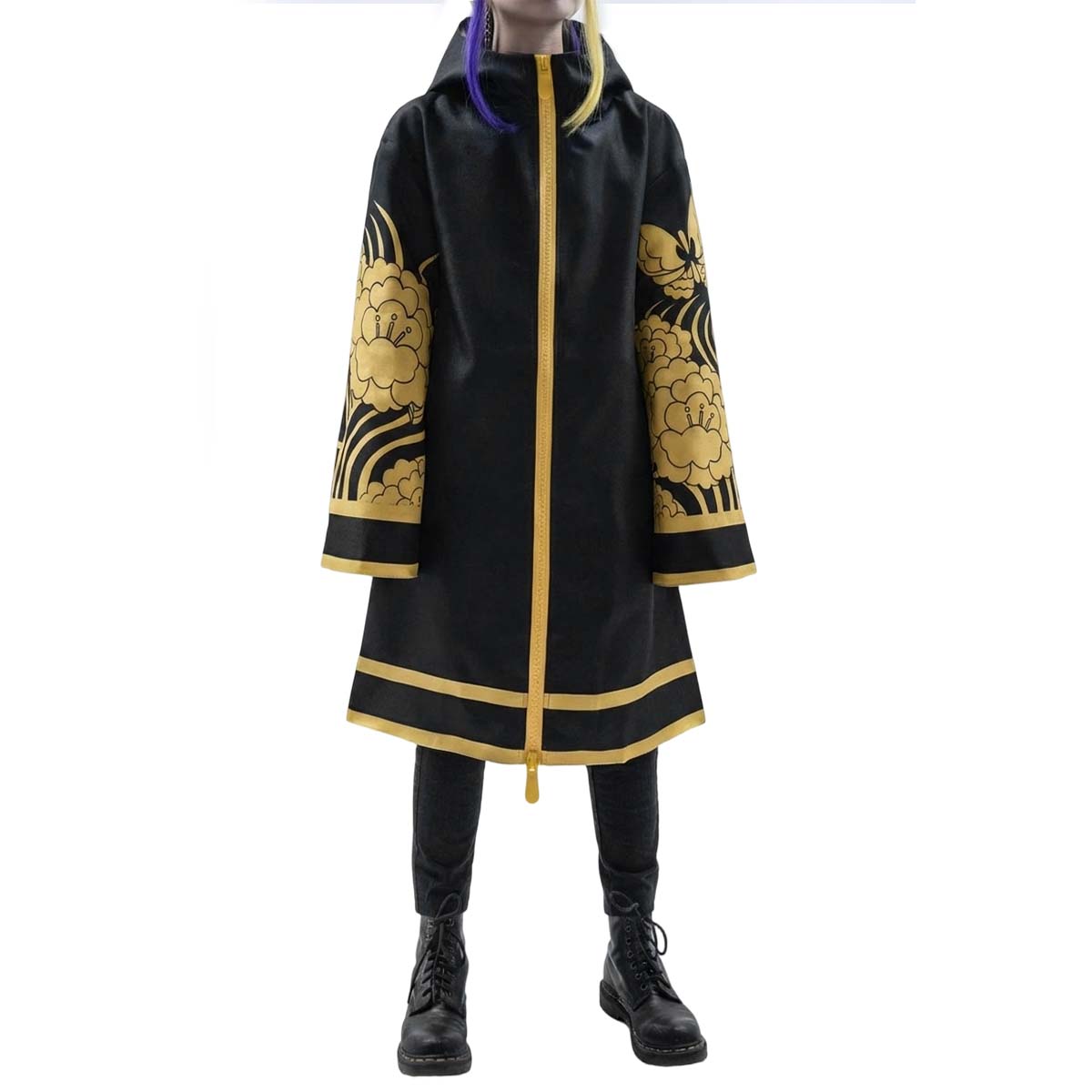 HOLOUN Tokyo Anime Brahman Wakasa Imaushi Waka Cosplay Costume Golden Black Jacket Coat Over Size Butterfly Printed Halloween