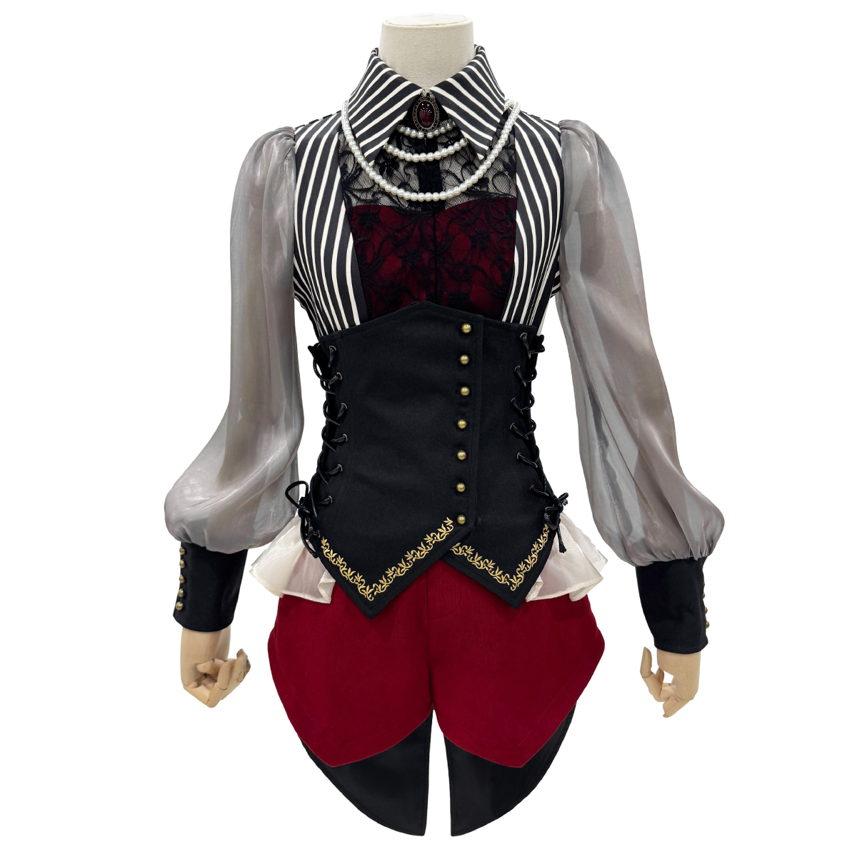 HOLOUN BanG Dream Ave Mujica Anime Amoris Nyamu Yutenji Costume Shirt Shorts Corset Necklace Cos Convention Daily Wear Gift