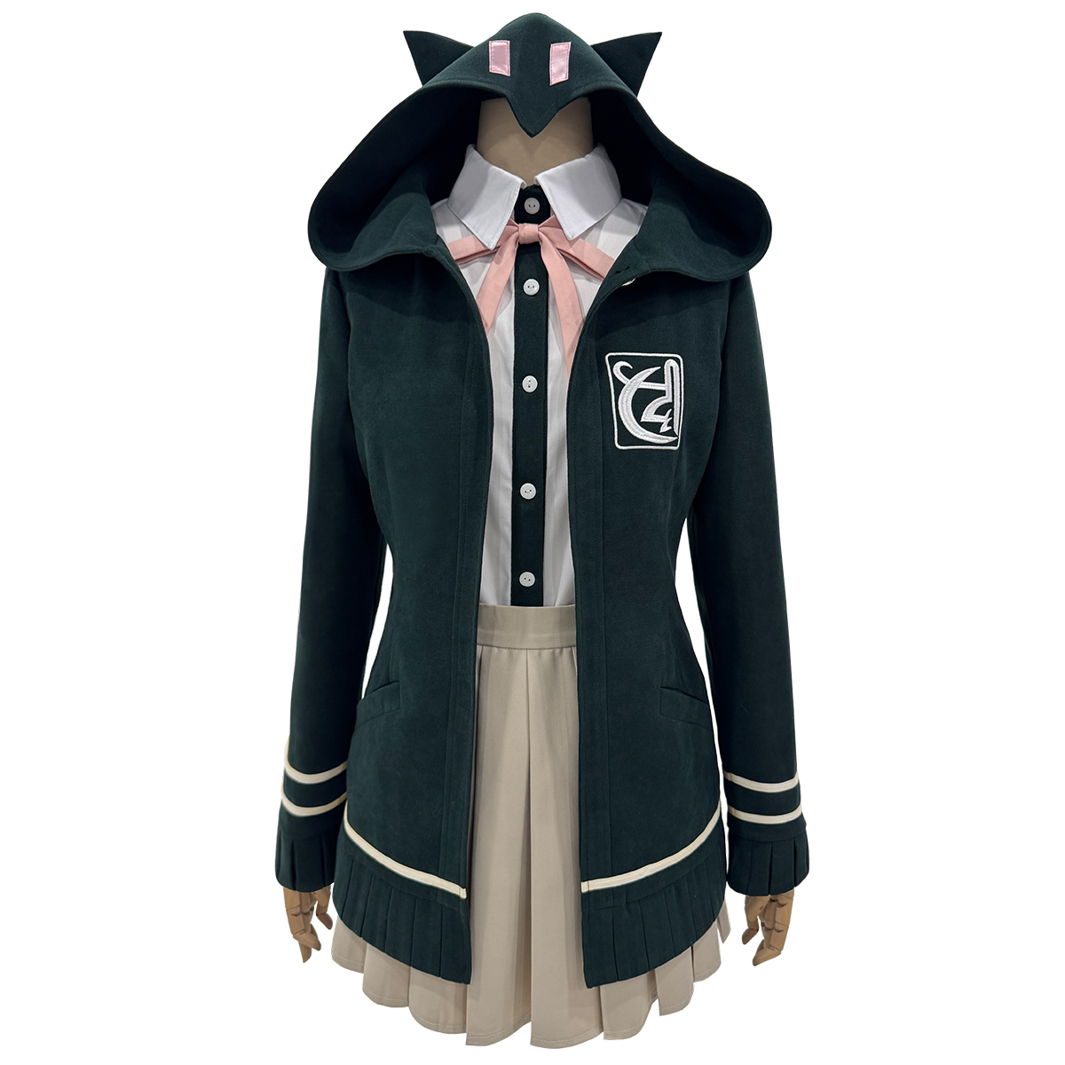 HOLOUN Danganronpa Game Trigger Happy Havoc Nanami ChiaKi Cosplay Costume Coat Shirt Skirt Hair Clip School Uniform Cos