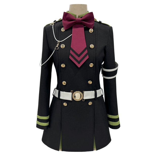 HOLOUN Seraph Of The End Anime Shinoa Hiiragi Cosplay Costume Coat Belt Bow Tie Halloween Christmas Convention Daily Wear