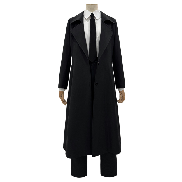 HOLOUN Chainsaw Anime Makima Cosplay Costume Wig White Shirt Black Coat Pant Tie Halloween Christmas Convention Daily Wear