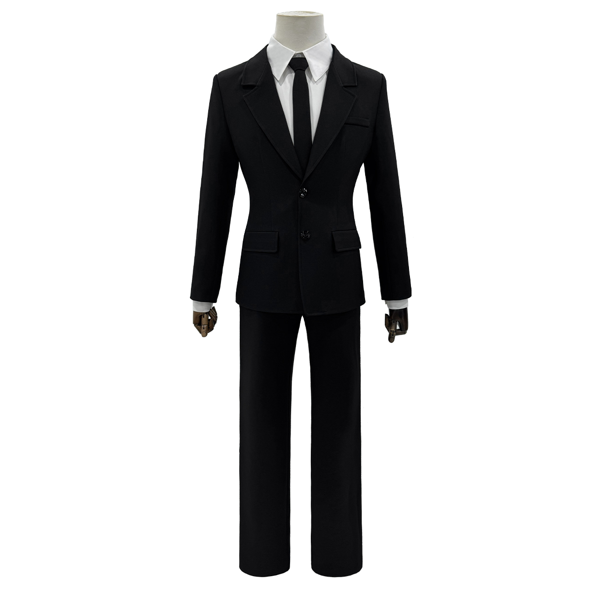 HOLOUN Chainsaw Anime Denji Hayakawa Aki Cosplay Costume Wig Halloween Christmas Convention Black Suit Shirt Pant Tie Daily