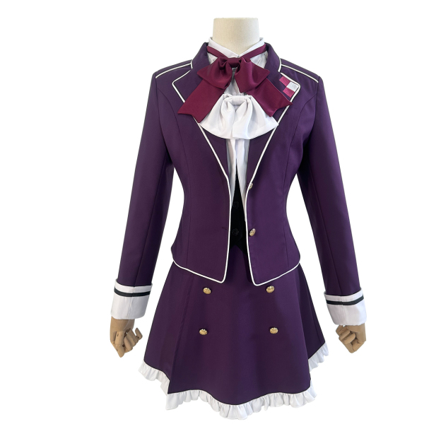 HOLOUN Diabolik Lovers Anime Komori Yui Cosplay Costume Wig School Uniform Embroidery Suit Vest Skirt Shirt 2 Bow Ties Daily Wear