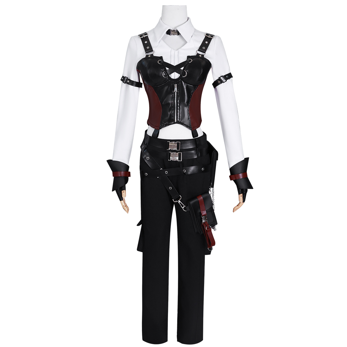 HOLOUN Love and Deepspace Game Female Cosplay Costume Faux Leather Vest Shirt Pants Convention Halloween Christmas