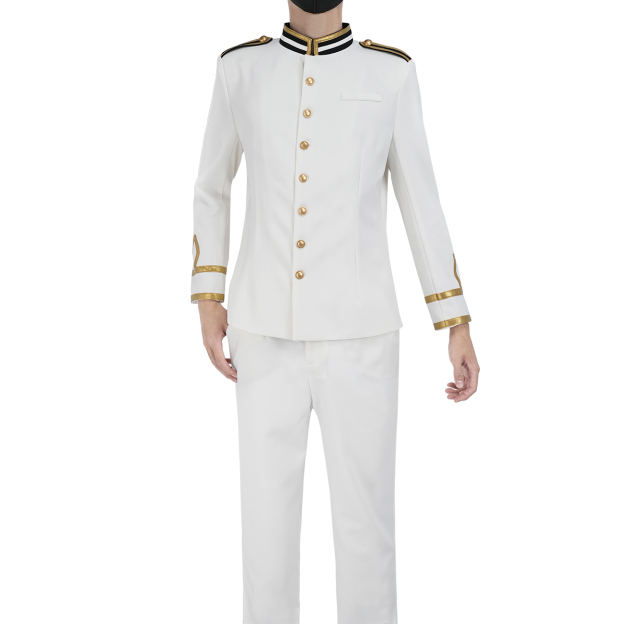 HOLOUN Axis Powers Anime Kiku Cosplay Costume White Uniform Jacket Pants Cos Convention Gift Daily Wear