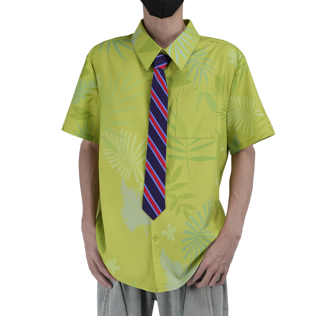 HOLOUN Zoo Movie Nick Wilde Cosplay Costume Pink Green Shirt Tie Halloween Christmas Animation Convention Unisex Adult Daily Wear