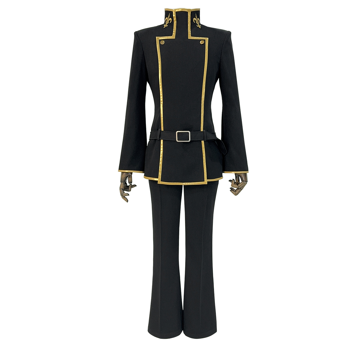 HOLOUN Anime Lelouch Lamperouge Cosplay Costume Black Jacket Pants Belt Halloween Christmas