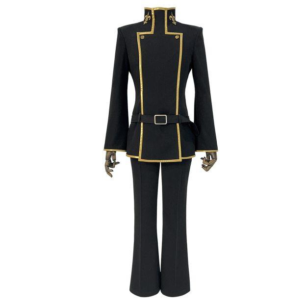 HOLOUN Anime Lelouch Lamperouge Cosplay Costume Black Jacket Pants Belt Halloween Christmas