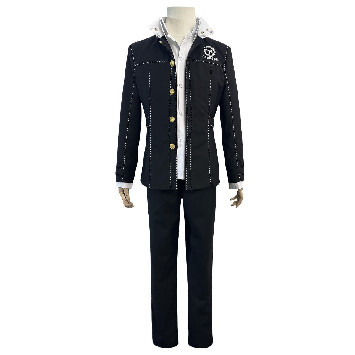 HOLOUN P4 Game Yu Narukami Cosplay Costume Wig School Uniform Embroidery Plaid Collar Suit Pants White Shirt Daily Wear Halloween