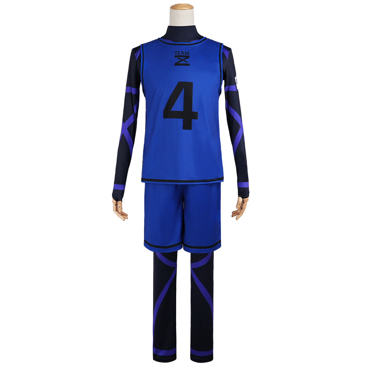 HOLOUN Blue Lock Anime Cosplay Costume No.4 Chigiri T-shirt Football Soccer Training Uniform Halloween Christmas Gift New