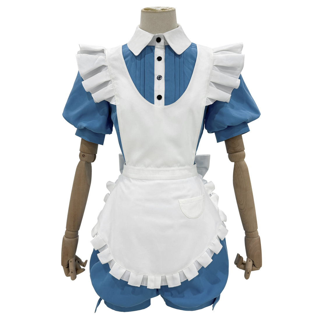 HOLOUN Butler Anime Ciel Phantomhive Cosplay Costume Blue Top Shorts White Apron Bow-knot Halloween Christmas Convention