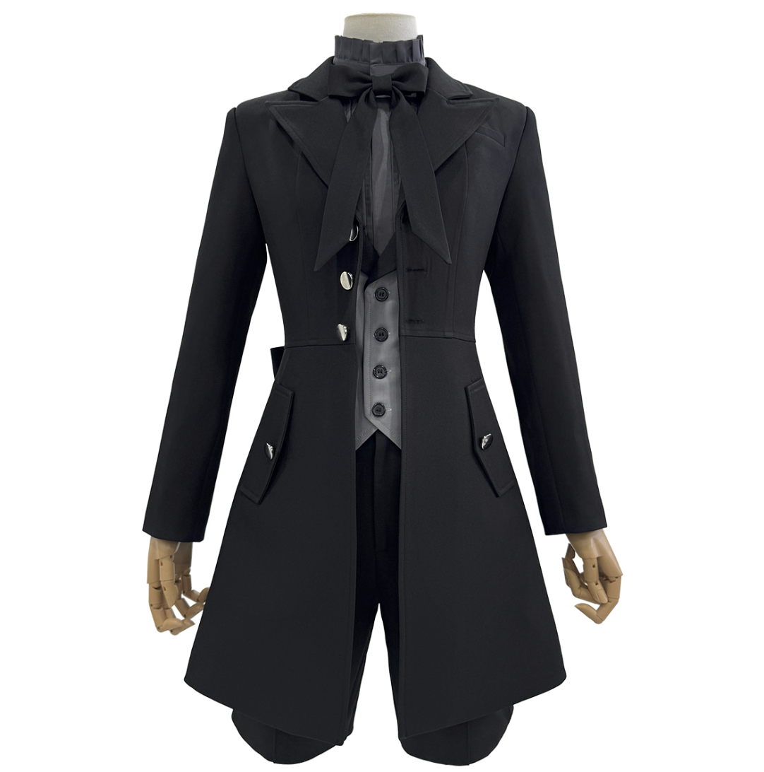 HOLOUN Butler Anime Ciel Phantomhive Cosplay Costume Black Coat Shorts Shirt Vest Animation Convention Halloween Christmas