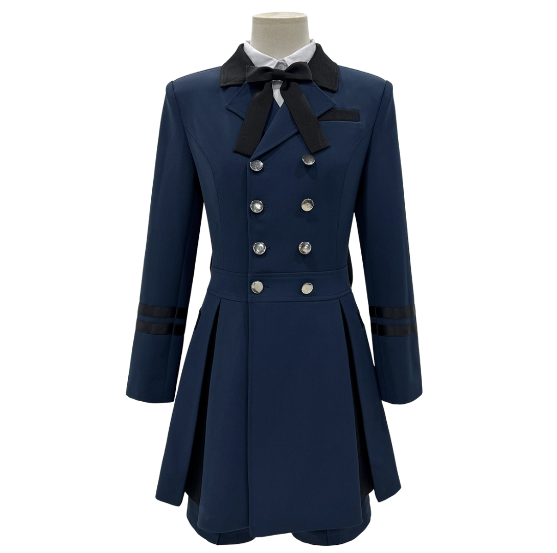 HOLOUN Butler Anime Ciel Phantomhive Cosplay Costume Dark Blue Double-Breasted Coat Shirt Short Daily Wear Cos Convention