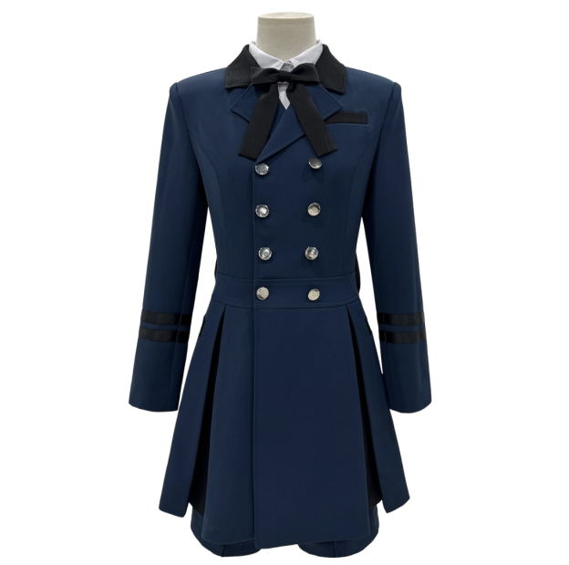 HOLOUN Butler Anime Ciel Phantomhive Cosplay Costume Dark Blue Double-Breasted Coat Shirt Short Daily Wear Cos Convention