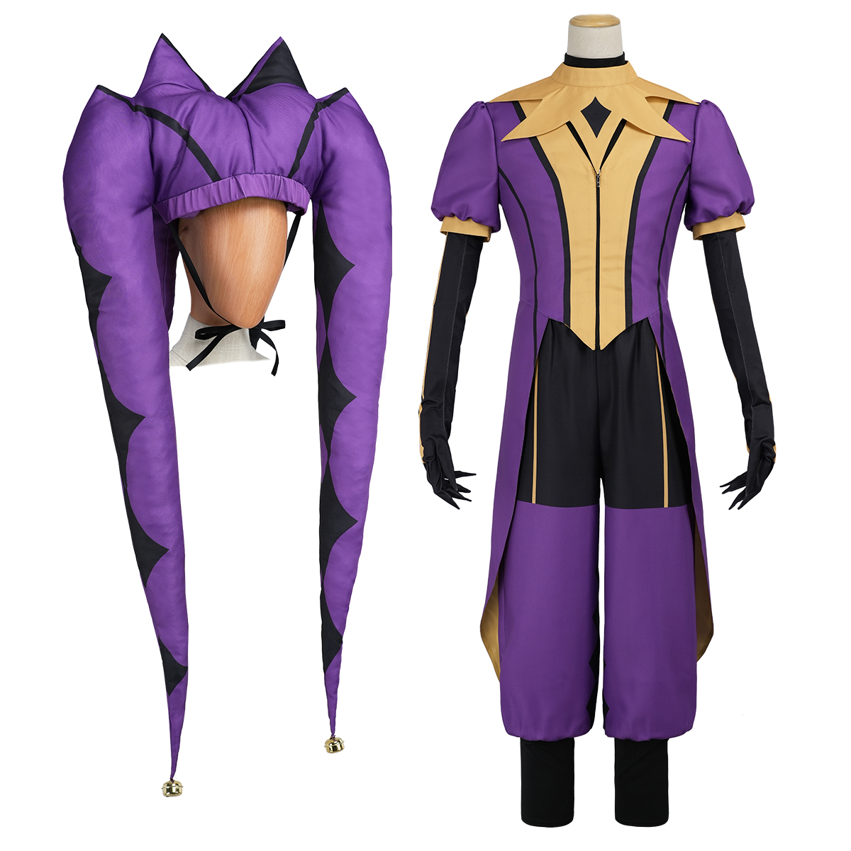 Pre-sale HOLOUN The Freak Anime Jester Cosplay Costume Coat Top Pants Hat Gloves Convention Halloween Christmas