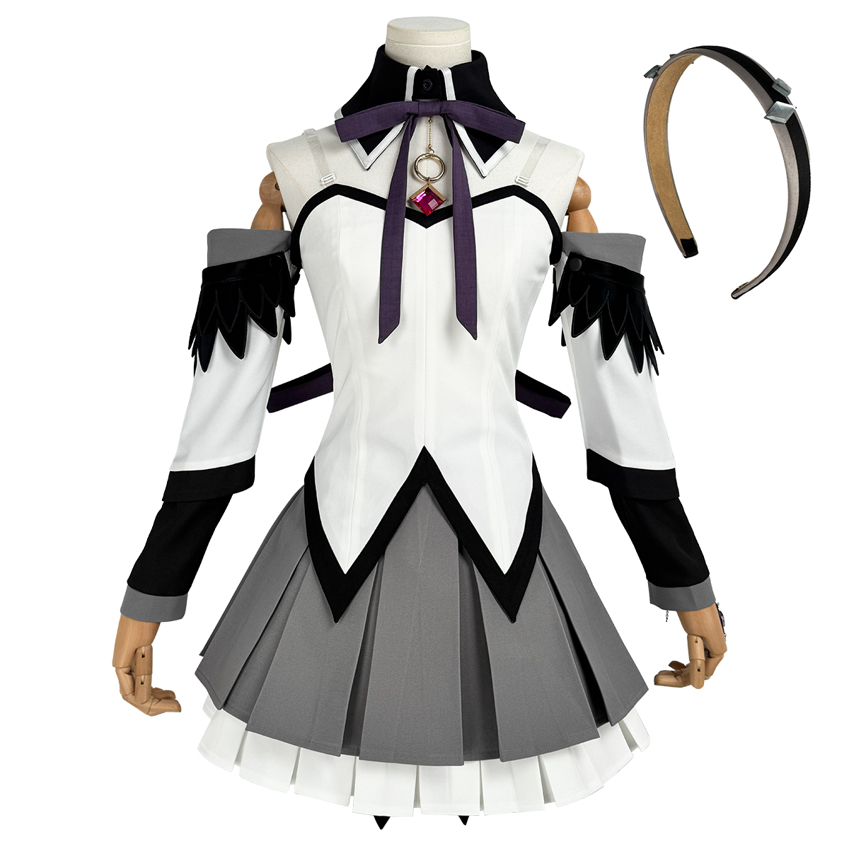 Pre-sale HOLOUN Homura Akemi Anime Puella Magi Madoka Magica Cosplay Costume Halloween Christmas Convention Party Top Skirt Headband