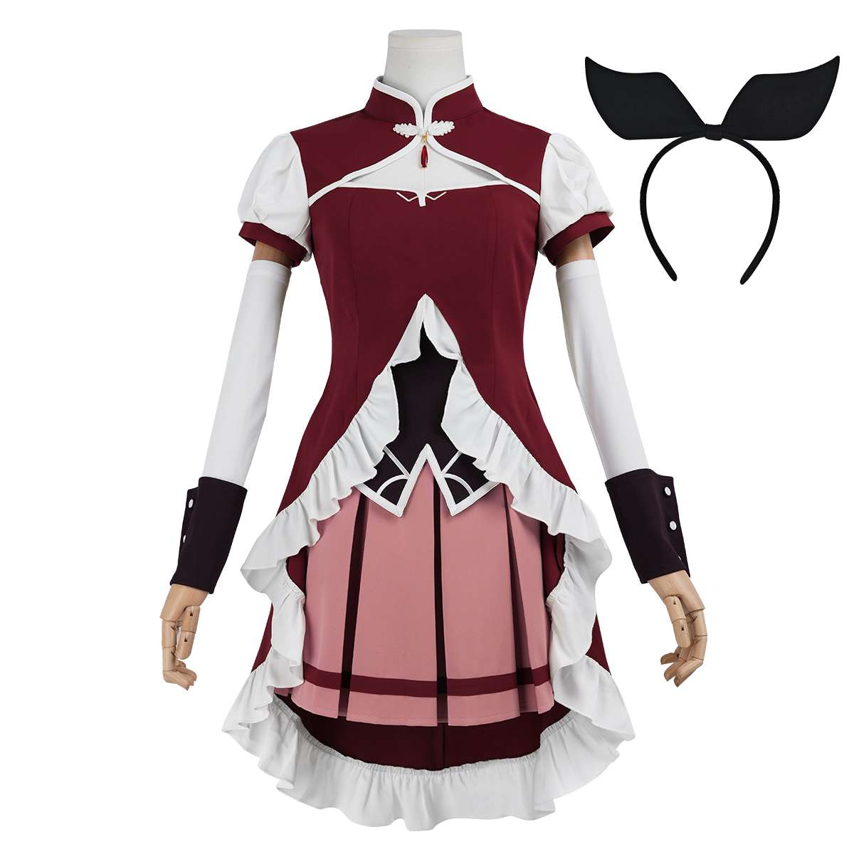 Pre-sale HOLOUN Kyoko Sakura Anime Puella Magi Madoka Magica Cosplay Costume Halloween Christmas Party Convention Top Skirt Wristband