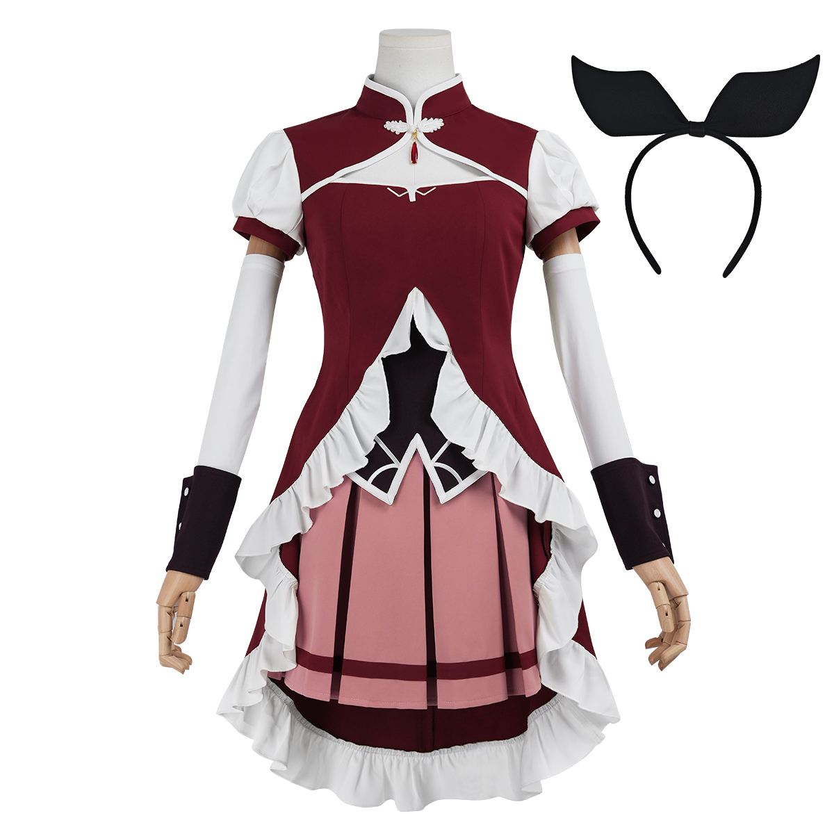 Pre-sale HOLOUN Kyoko Sakura Anime Puella Magi Madoka Magica Cosplay Costume Halloween Christmas Party Convention Top Skirt Wristband