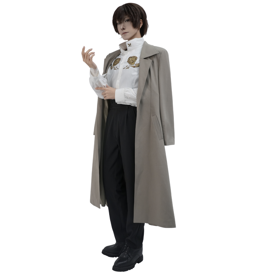 HOLOUN Bungo Anime Dazai Osamu Cosplay Costume Wig 10th Anniversary Lining Coat Pants Shirt Daily Wear Halloween Christmas Gift