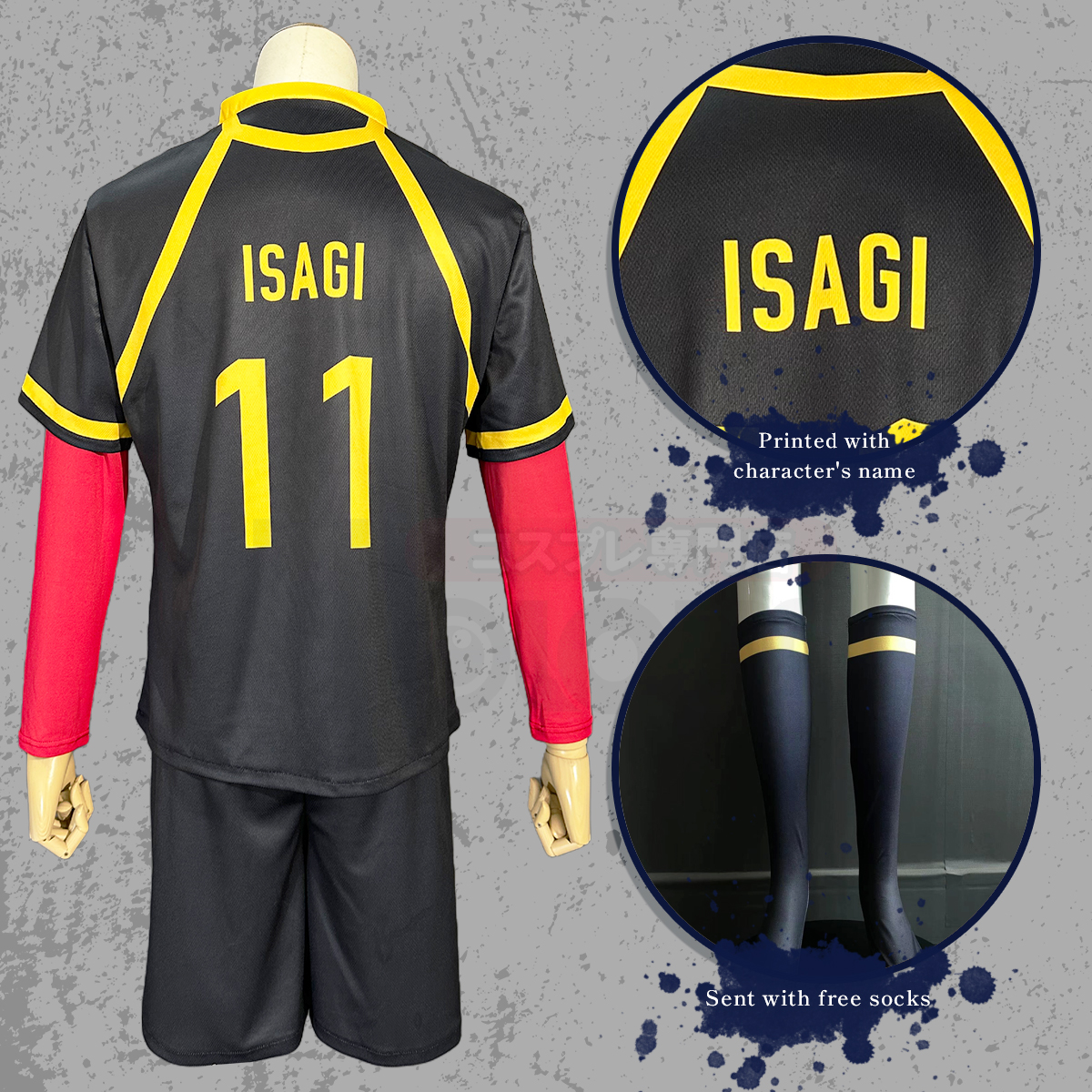 Pre-Sale HOLOUN Ness Kaiser Isagi Anime Cosplay Costume Bastard Munchen Embroidery Football Jersey Uniform Halloween Convention Christmas