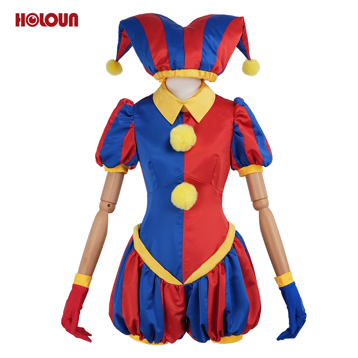 HOLOUN Circus Anime Pomni XDDCC Cosplay Costume Party Convention Halloween Christmas Upgraded Jumpsuit Clown Hat Gloves