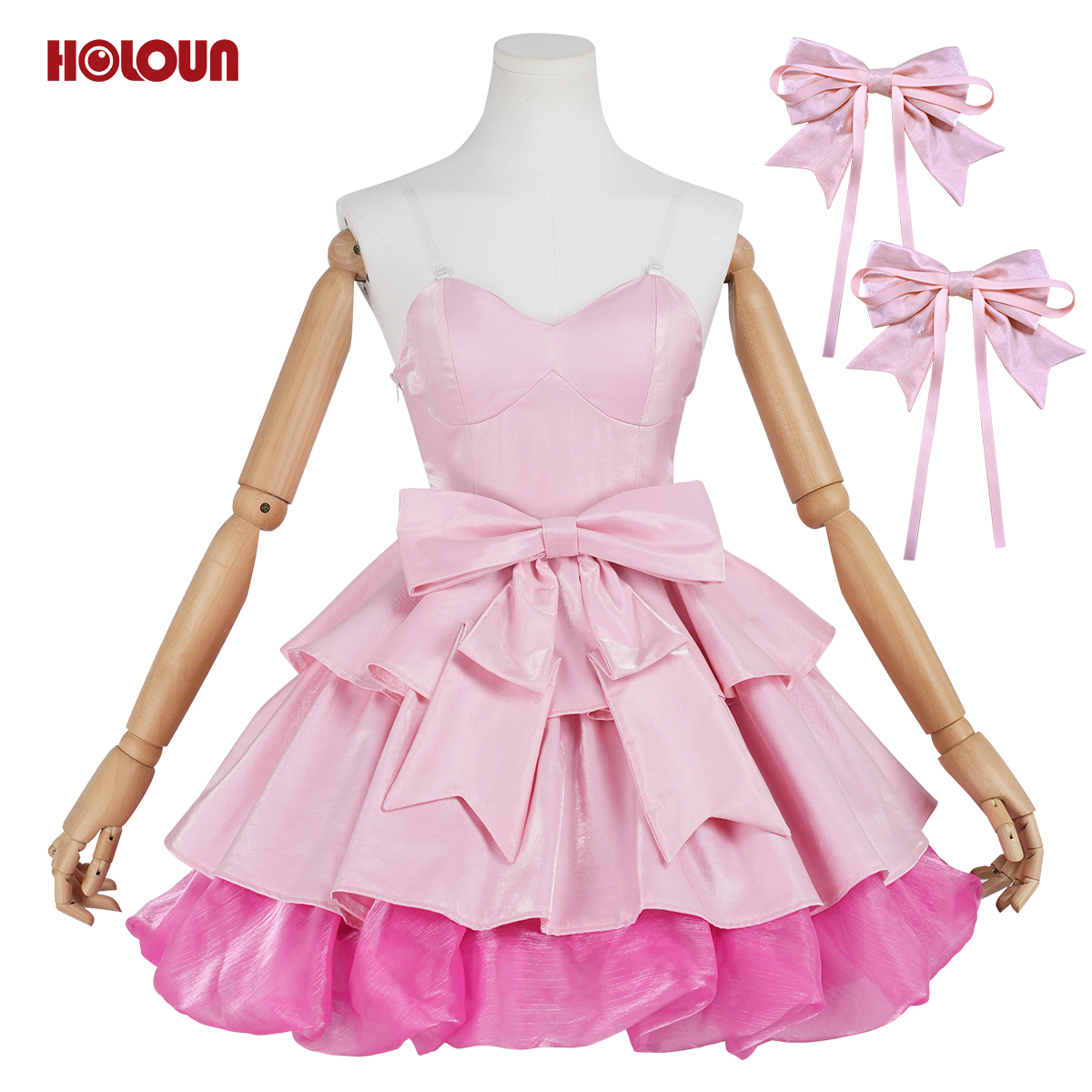 HOLOUN Mizi Anime ALNST Cosplay Costume Halloween Christmas Party Convention Idol Pink Dress