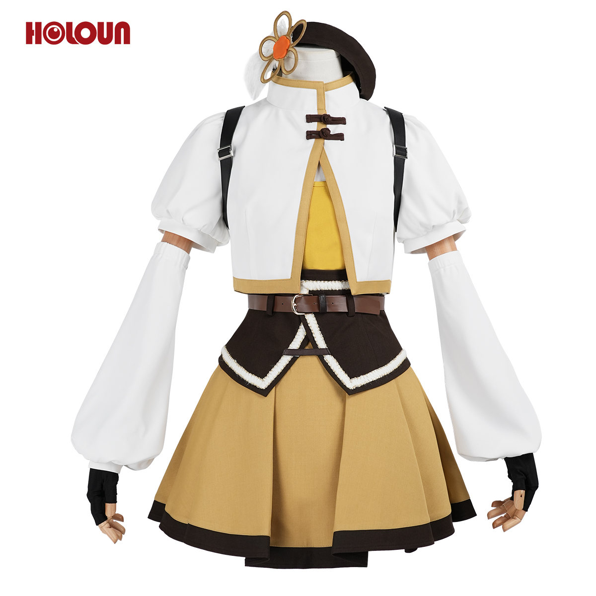 Pre-sale HOLOUN Mami Tomoe Anime Puella Magi Madoka Magica Cosplay Costume Halloween Christmas Party Convention Coat Top Skirt Hat