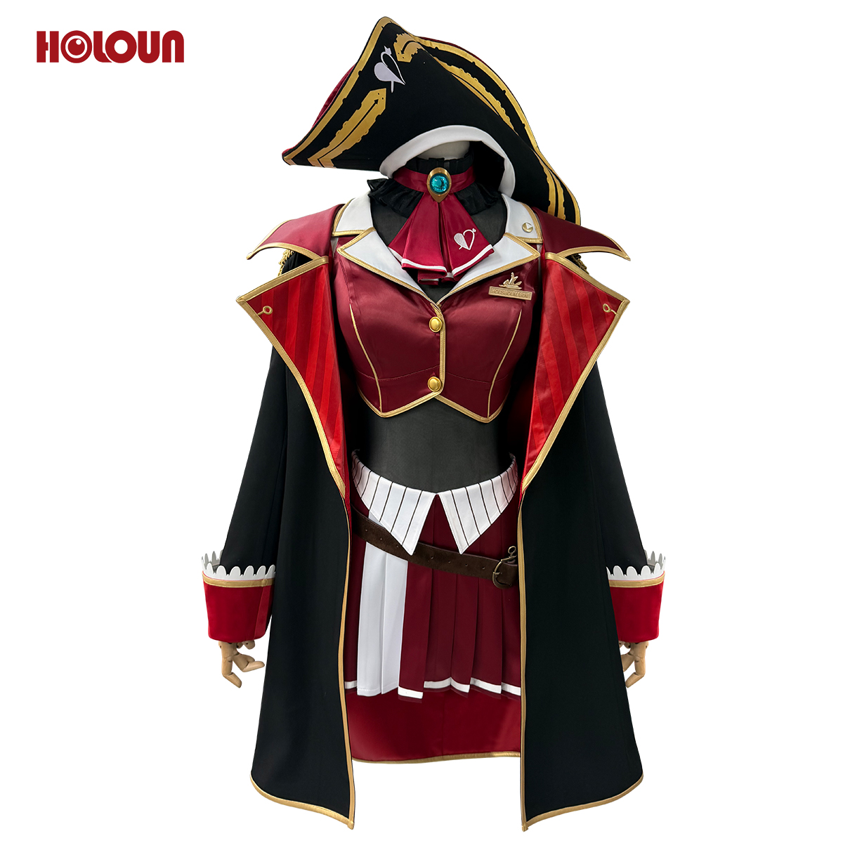 Pre-sale HOLOUN Captain Houshou Marine Cosplay Costume Vtuber Anime Embroidery Coat Top Skirt Convention Halloween Christmas Party Outfit