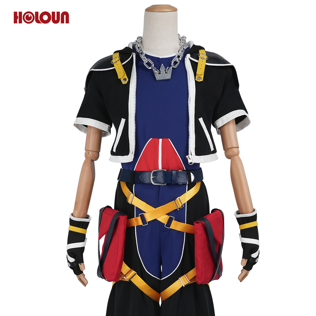 Pre-sale HOLOUN Sora Cosplay Costume Game KH2 Convention Halloween Christmas Coat Pants Vest Belt Gloves Necklace