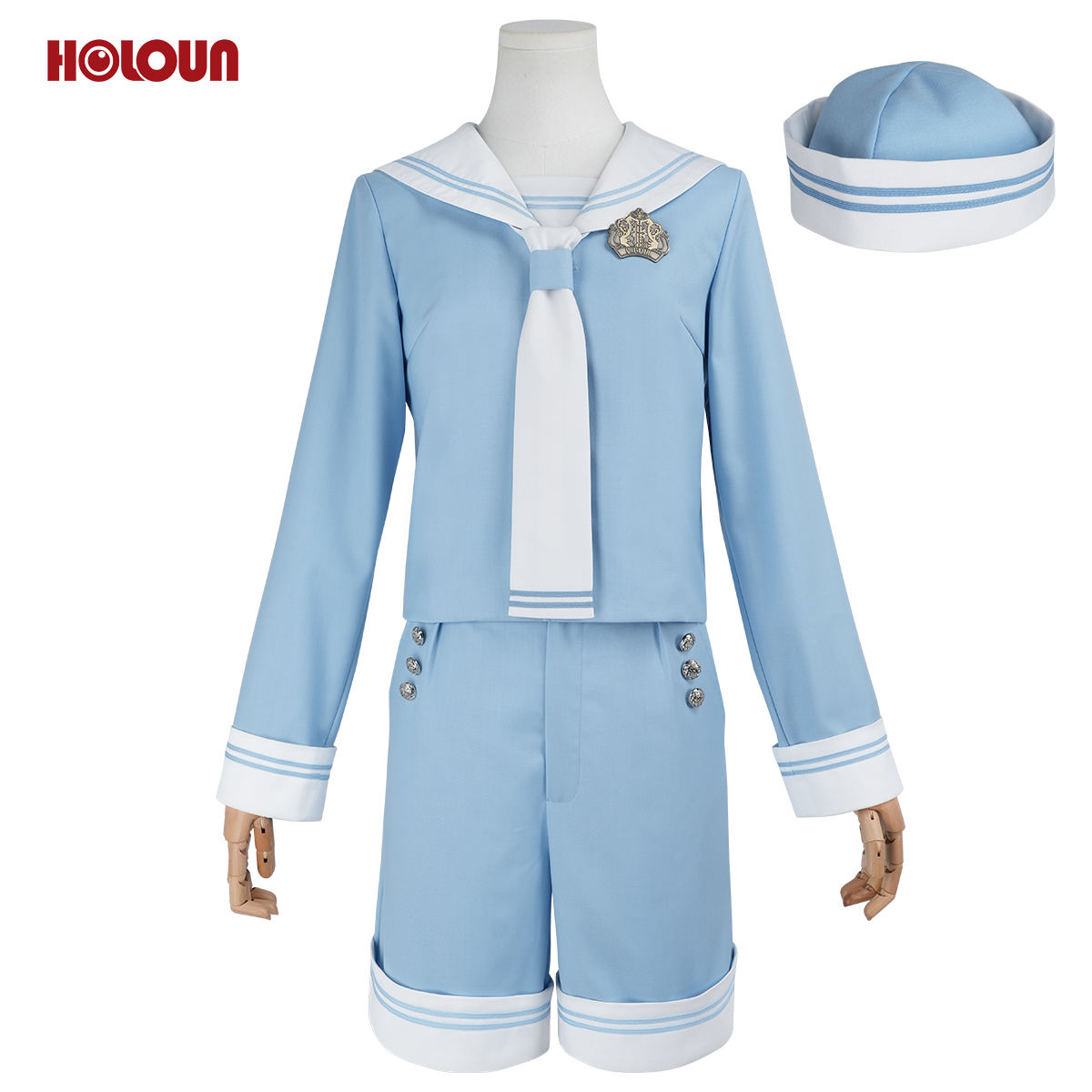Pre-sale HOLOUN Ciel Phantomhive Anime Cosplay Costume Convention Halloween Christmas Sailor Outfit Top Shorts Hat Badge