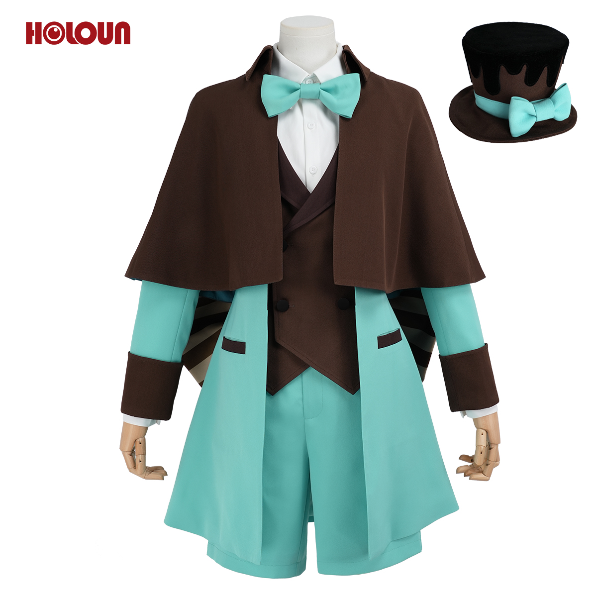 HOLOUN Anime Ciel Phantomhive Mint Chocolate Valentine Cosplay Costume Coat Shawl Short Hat Bow Convention Halloween Outfit