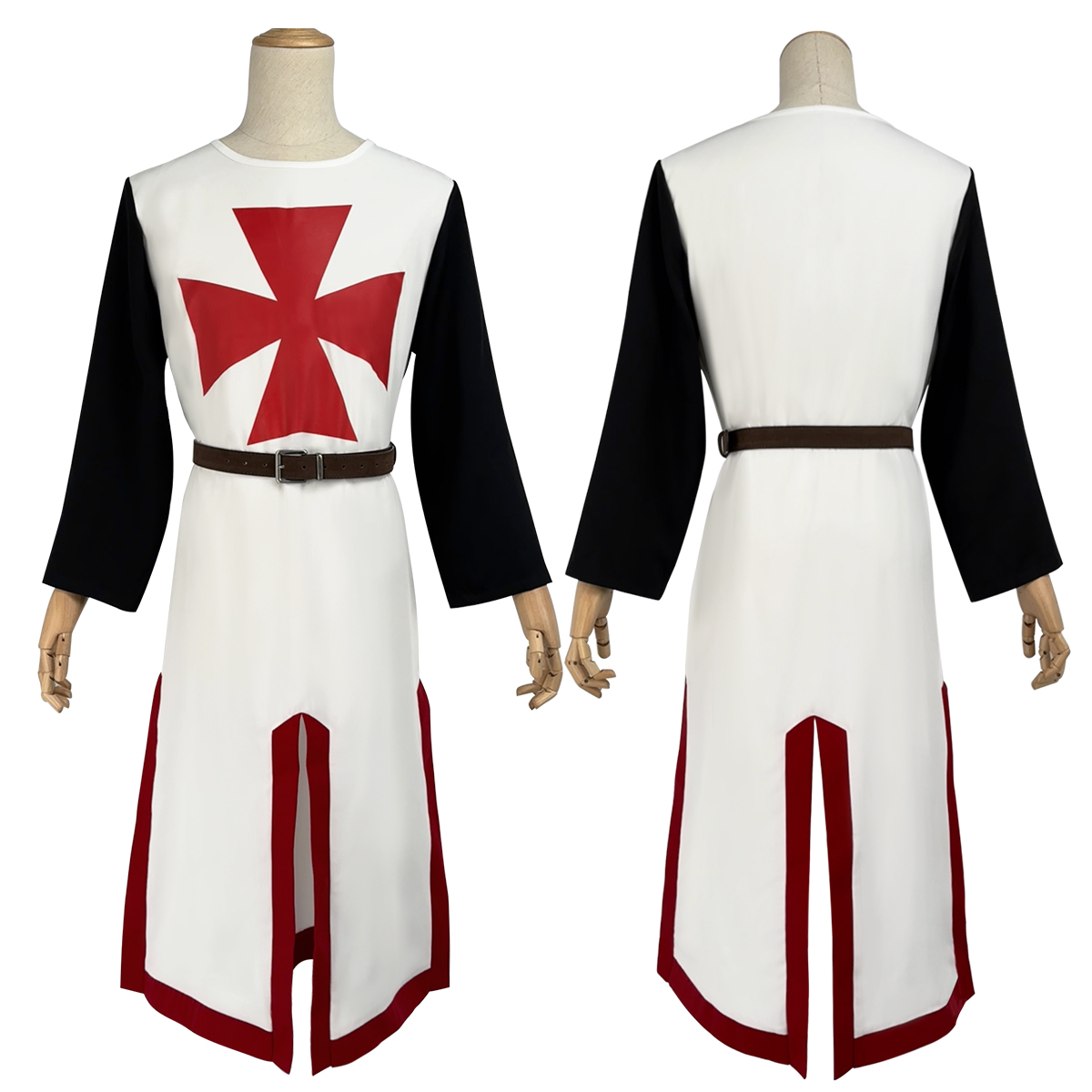 Pre-sale HOLOUN Medieval Knights Templar Cosplay Costume Halloween Convention Christmas Cape Top Belt