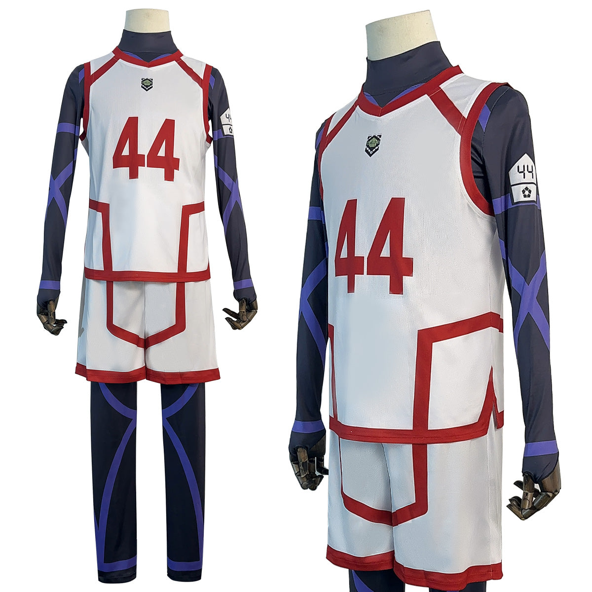 HOLOUN Anime Chigiri Cosplay Costume Wig NO.44 Training Jerseys 4PCS Football Uniform Daily Wear Cos Gift