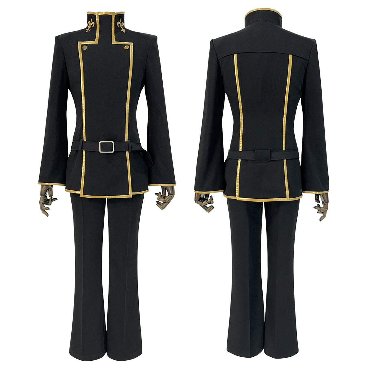 HOLOUN Anime Lelouch Lamperouge Cosplay Costume Black Jacket Pants Belt Halloween Christmas