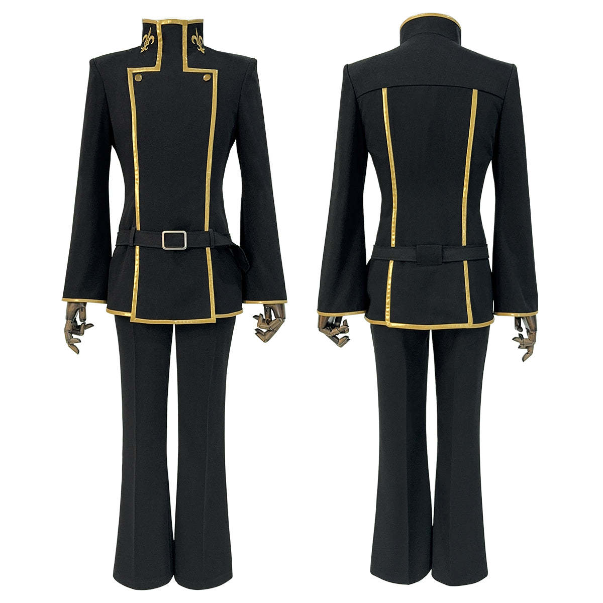 HOLOUN Anime Lelouch Lamperouge Cosplay Costume Black Jacket Pants Belt Halloween Christmas
