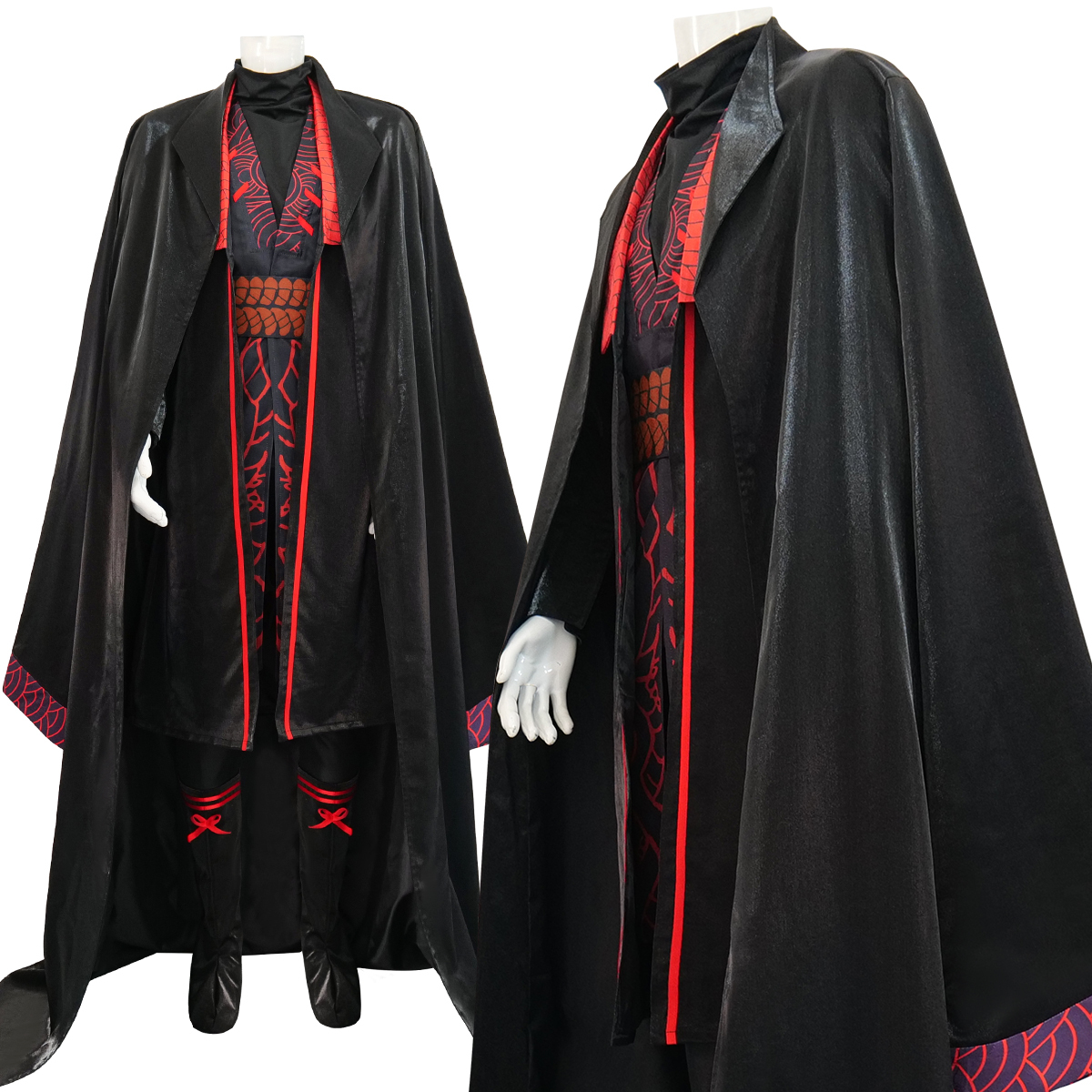 HOLOUN Jia Qiu Game Limbus Company Cosplay Costume Halloween Christmas Convention Party Gift Black Red Cape Pants