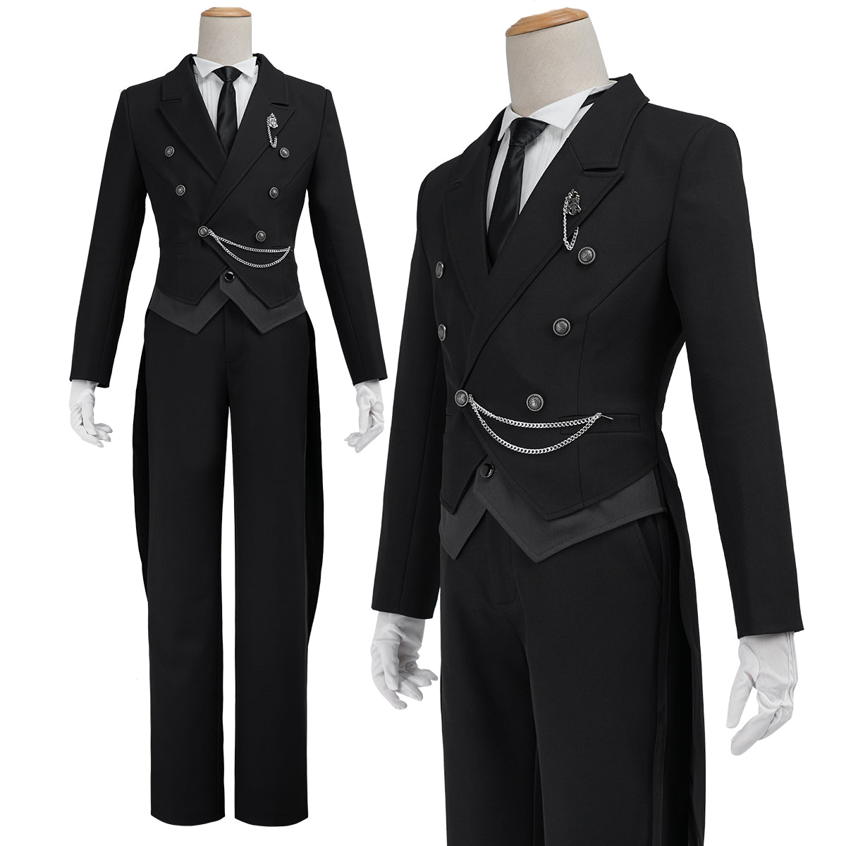 Pre-sale HOLOUN Anime Sebastian Michaelis Cosplay Costume Tuxedo Outfit Tailcoat Suit Vest Shirt Pants Tie Convention Halloween Party