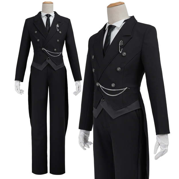 Pre-sale HOLOUN Anime Sebastian Michaelis Cosplay Costume Tuxedo Outfit Tailcoat Suit Vest Shirt Pants Tie Convention Halloween Party