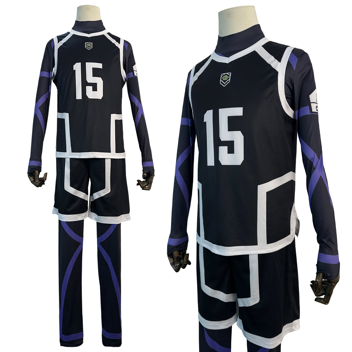 HOLOUN Anime Isagi Cosplay Costume Wig NO.15 Training Jerseys 4PCS Football Uniform Daily Wear Cos Gift