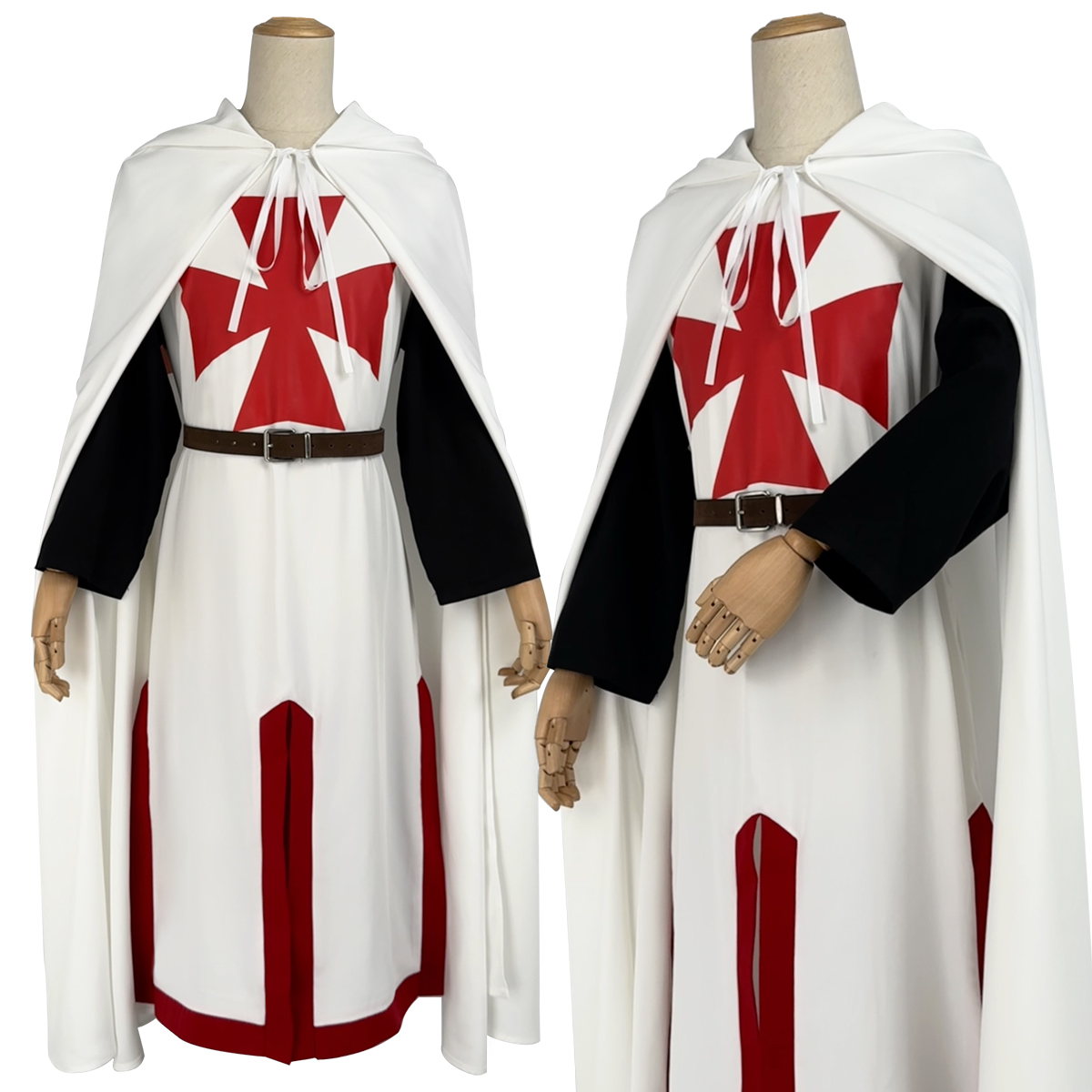 Pre-sale HOLOUN Medieval Knights Templar Cosplay Costume Halloween Convention Christmas Cape Top Belt