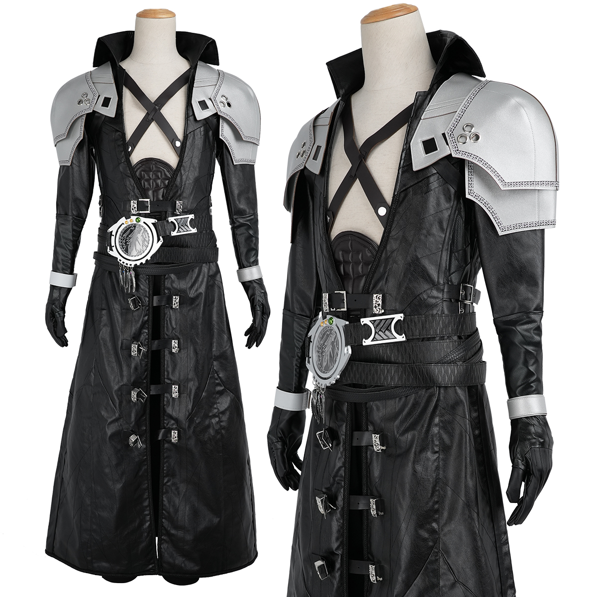 HOLOUN Sephiroth Cosplay Costume Game Halloween Convention Christmas Party Coat Pants Belt Gloves Shoulder Armor
