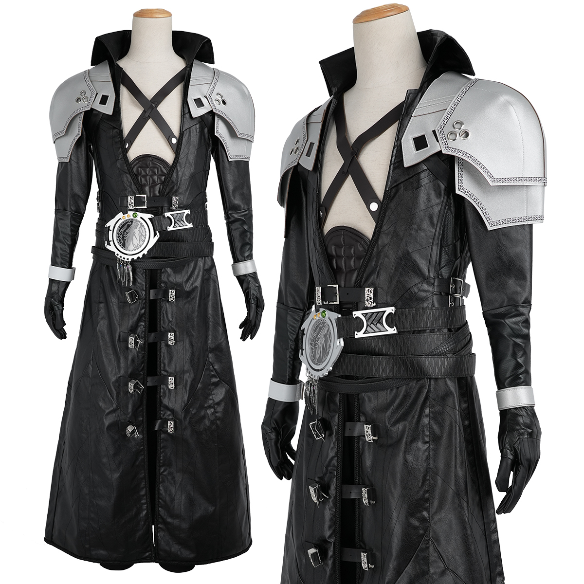 HOLOUN Sephiroth Cosplay Costume Game Halloween Convention Christmas Party Coat Pants Belt Gloves Shoulder Armor