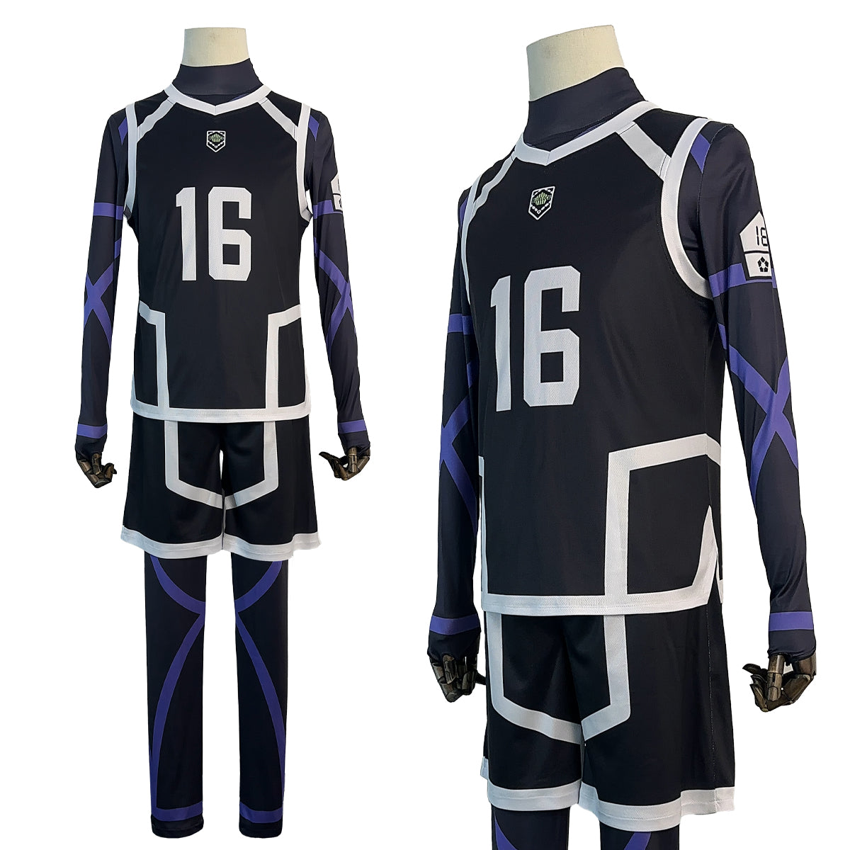 HOLOUN Anime Bachira Cosplay Costume Wig NO.16 Training Jerseys 4PCS Football Uniform Daily Wear Cos Gift