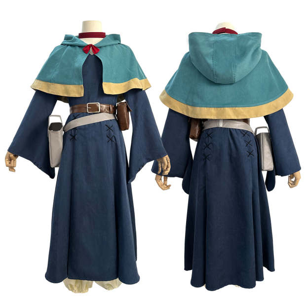 HOLOUN Delicious in Anime Marcille Cosplay Costume Wig Shawl Cloak Dress Pants Rose Net