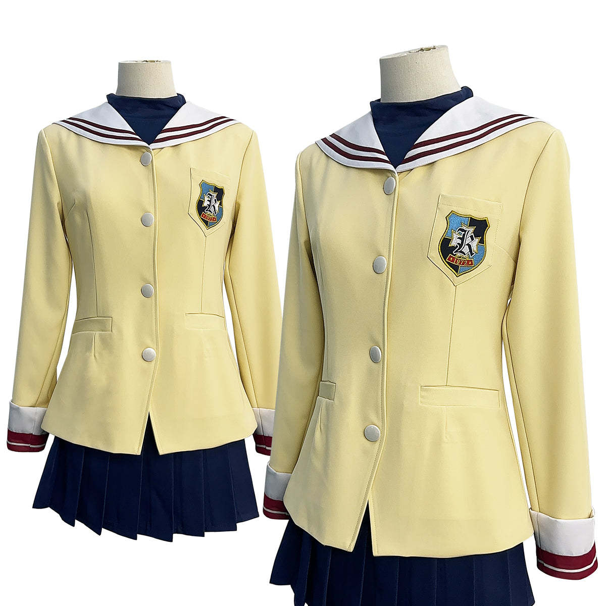 HOLOUN Clannad Anime Furukawa Nagisa Fujibayashi Kyou Sakagami Tomoyo Cosplay Costume Embroidery School Uniform Skirt T-shirt