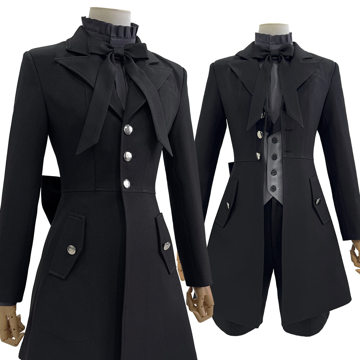 HOLOUN Butler Anime Ciel Phantomhive Cosplay Costume Black Coat Shorts Shirt Vest Animation Convention Halloween Christmas