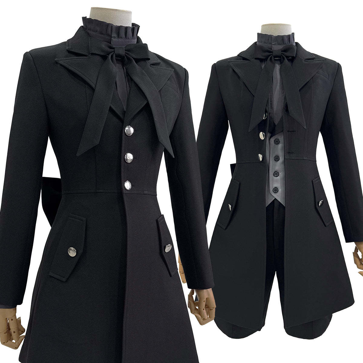 HOLOUN Butler Anime Ciel Phantomhive Cosplay Costume Black Coat Shorts Shirt Vest Animation Convention Halloween Christmas