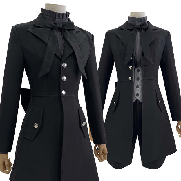 HOLOUN Butler Anime Ciel Phantomhive Cosplay Costume Black Coat Shorts Shirt Vest Animation Convention Halloween Christmas