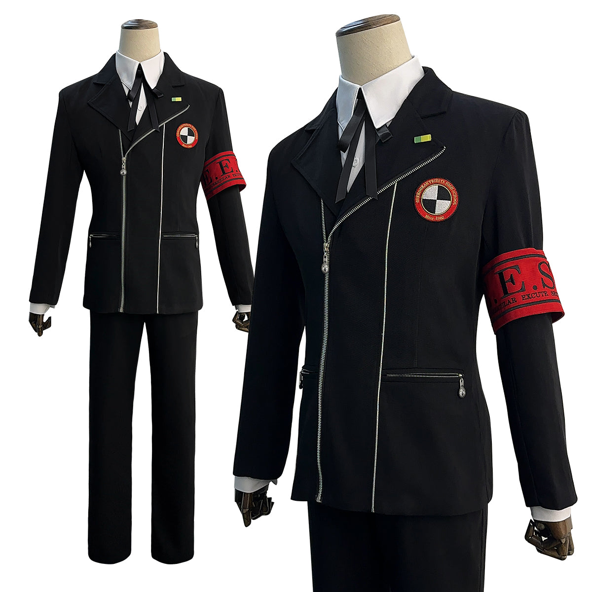 HOLOUN Game P3 Makoto Yuki Cosplay Costume Wig Gekkoukan High School Uniform Embroidery Suit Pants Shirt Daily Wearing Gift
