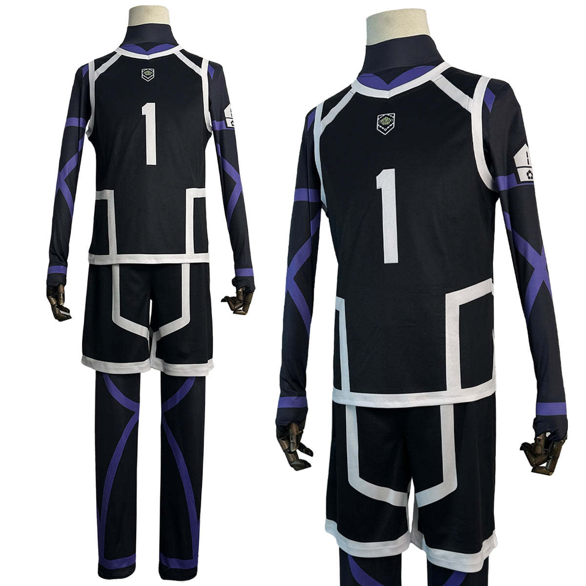 HOLOUN Anime Rin Itoshi Cosplay Costume Wig NO.1 Training Jerseys 4PCS Football Uniform Daily Wear Cos Gift